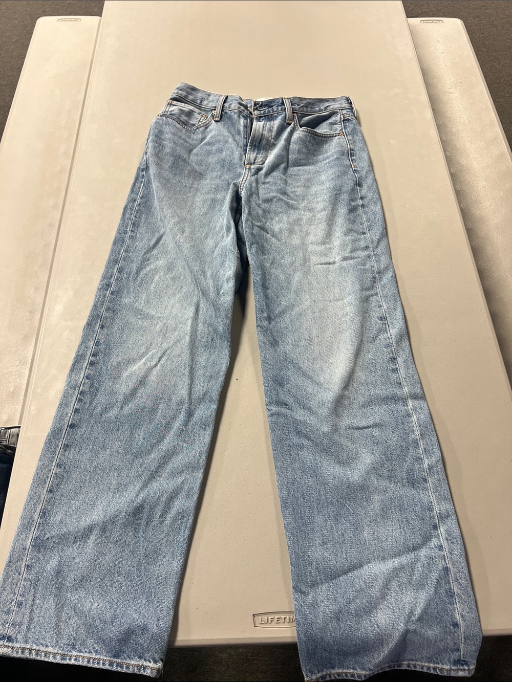 Denim Forum Light Wash Straight Leg Jeans